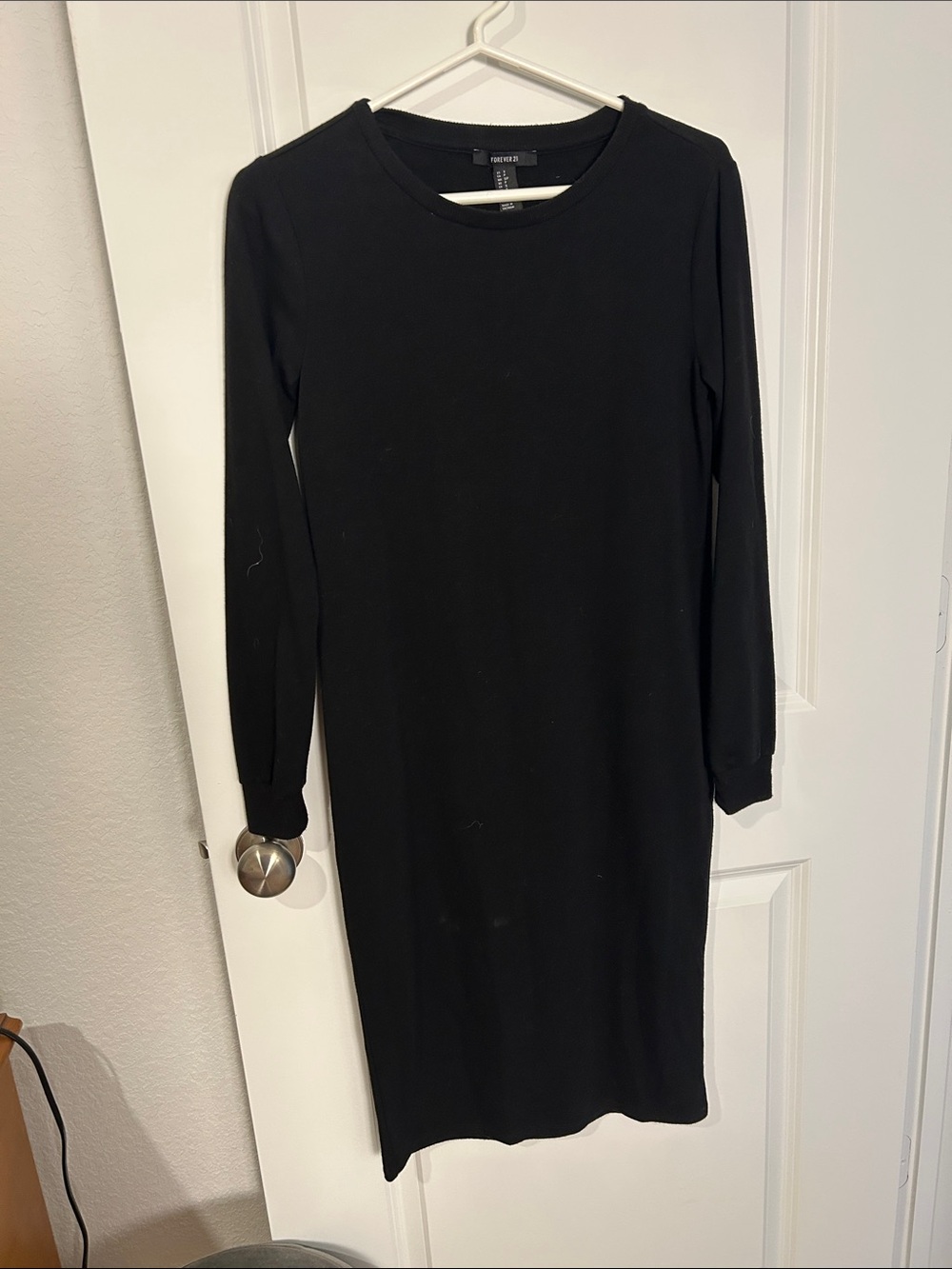 Forever 21 Black Long Sleeve Midi Dress